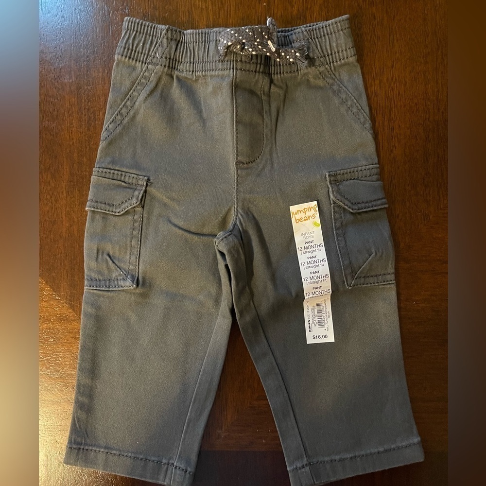 Jumping Beans | Dark Gray Straight Fit Pants | 12 mo